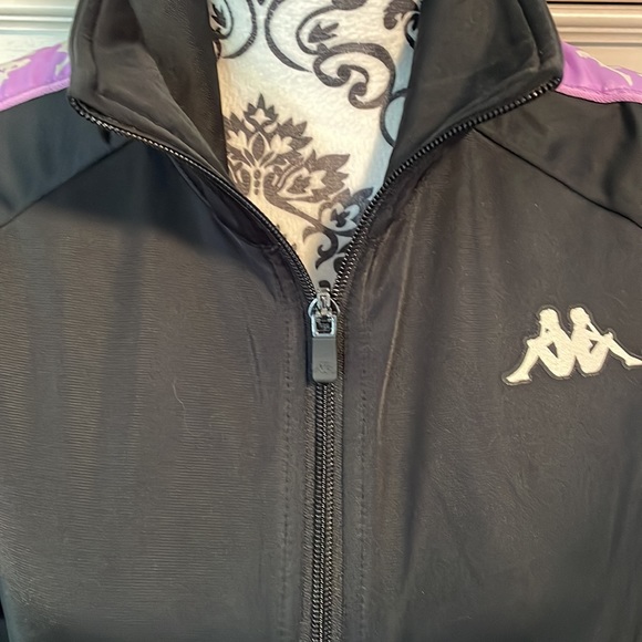 kappa womens banda anniston track jacket black smoke violet size S $90 NWT - Picture 3 of 6